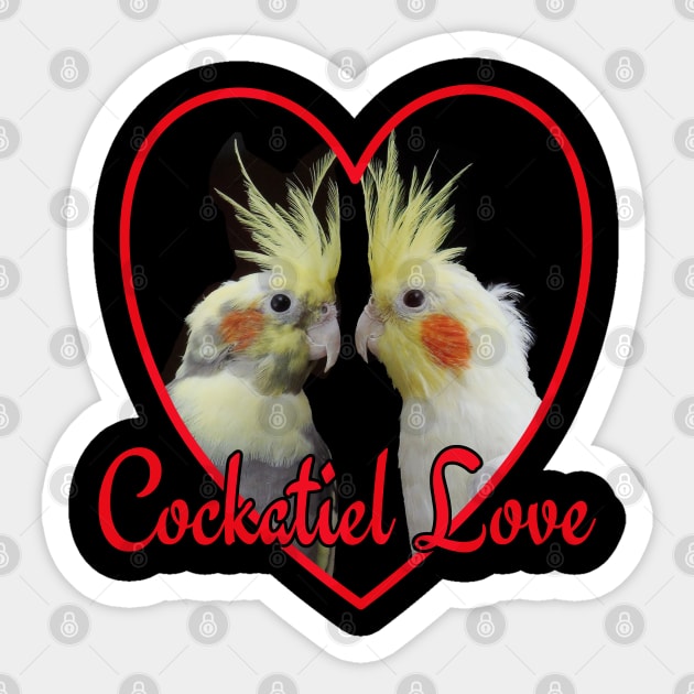 Cockatiel Love Heart Parrot Sticker by Einstein Parrot